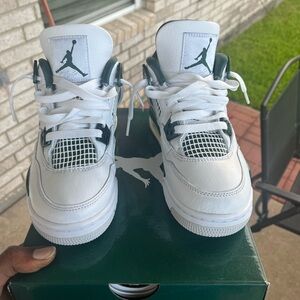 Air Jordan Kids' White and Green Sneakers